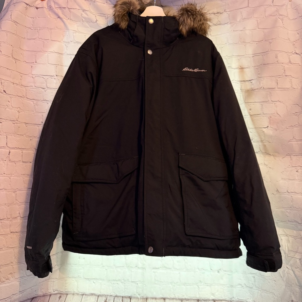 Eddie Bauer Down Winter Jacket With Detachable Fu… - image 1